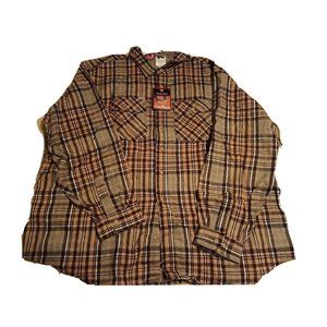 Carhartt Work Shirt 4XL Plaid NWT Flannel Multicolor Tan/Gray RN 14806